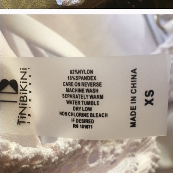 NWT White Crochet One Piece Swim - Picture 5 of 7